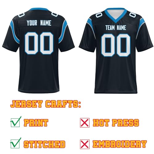 Personalized Panther Black Football Jersey for All Ages