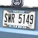 FANMATS 26533 Chicago Cubs Chrome Metal License Plate Frame, Team Colors, 6.25in x 12.25in