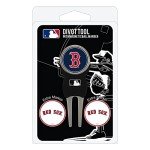 Team Golf MLB Boston Red Sox Divot Tool Pack With 3 Golf Ball Markers Divot Tool with 3 Golf Ball Markers Pack, Markers are Removable Magnetic Double-Sided Enamel
