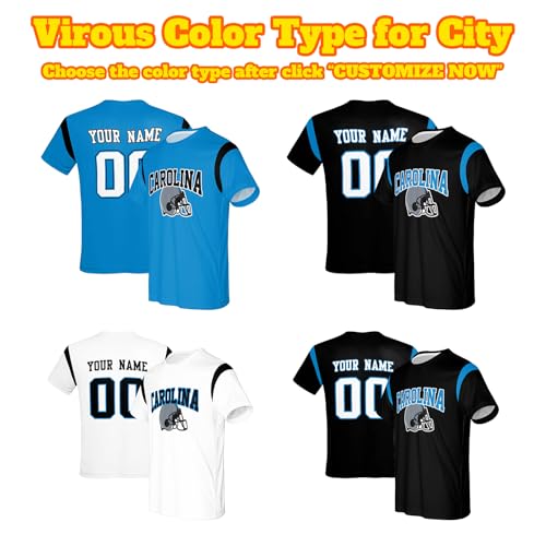 Custom Carolina Football Jersey with Personalized Name & Number
