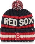 47 MLB Unisex-Adult Officially Licensed Primary Logo Bering Sport Knit Cuffed Pom Beanie Cold Weather Hat - Boston Red Sox Navy