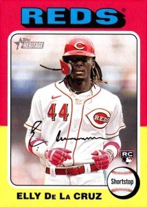 2024 Topps Heritage Baseball #473 Elly De La Cruz RC Rookie Cincinnati Reds Official MLB Trading Card (Stock Photo Shown, Card in Near Mint to Mint Condition)