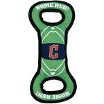 Pets First MLB Cleveland Guardians Nylon Field Toy, Baseball Field Dog Toy. Tough and Durable Pet Toy with Woven Team Logo, Double Rim Stitching, and Inner Squeaker