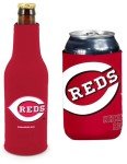 MLB Baseball Can & Bottle Holder Insulator Beverage Cooler (Cincinnati) Reds - Red Logo