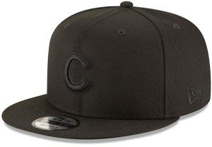 New Era MLB 9FIFTY Black Black Adjustable Snapback Hat Cap One Size Fits All - Chicago Cubs Black