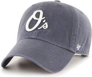 47 MLB Vintage Navy Clean Up Adjustable Baseball Dad Hat Cap, Adult One Size (US, Alpha, One Size, Baltimore Orioles)