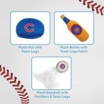 BEST PLUSH CAT TOY: MLB CHICAGO CUBS Complete Set of 3 piece Cat Toys filled with Fresh Catnip. Includes: 1 Baseball Cap Cat Toy, 1 Baseball Cat Toy with Feathers & 1 Beer Bottle. Beautiful Team LOGOS