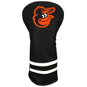 Team Golf MLB Baltimore Orioles Vintage Driver Headcover - Printed Team Golf MLB Vintage Driver Golf Club Headcover, Form Fitting Design, Retro Design with Fleece Lining for Extra Club Protection