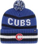 47 MLB Unisex-Adult Officially Licensed Primary Logo Bering Sport Knit Cuffed Pom Beanie Cold Weather Hat - Chicago Cubs Blue