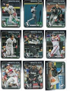 Chicago White Sox / 2024 Topps (Series 1 and 2) White Sox Baseball Team Set with (21) Cards! *Plus* (3) Additional Bonus Cards of Former White Sox Greats Frank Thomas, Ozzie Guillen and Jermaine Dye!