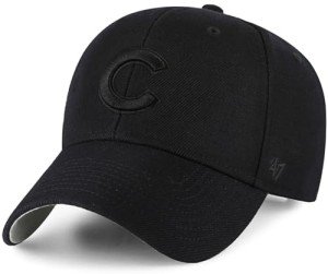 47 MLB Blackout Primary Logo MVP Adjustable Structure Hat, Adult One Size Fits All - Chicago Cubs - Black