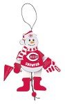 MLB Cincinnati Reds Wooden Cheering Snowman Ornament