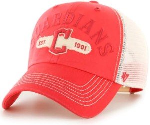 47 MLB Riverbank Mesh Clean Up Adjustable Hat, Adult One Size Fits All (US, Alpha, One Size, Cleveland Guardians)