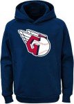 Outerstuff MLB Youth 8-20 Team Color Polyester Performance Primary Logo Pullover Sweatshirt Hoodie - Cleveland Guardians Navy Medium 10-12