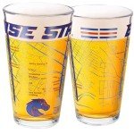 Greenline Goods Boise State University Pint Beer Glasses Set of 2 - Full Color Broncos Logo & Campus Map – Boise State Broncos Gift Idea for College Grads & Alumni - College Glassware