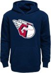 Outerstuff MLB Kids Youth 8-20 Team Color Alternate Primary Logo Fleece Pullover Sweater Sweatshirt Hoodie Cleveland Guardians Navy Home X-Large 18-20