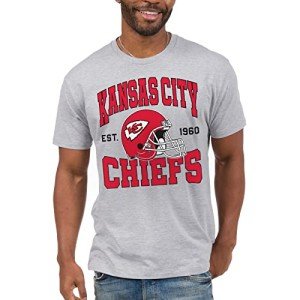 Junk Food Clothing x NFL - Kansas City Chiefs - Team Helmet - Unisex Adult Short Sleeve Fan T-Shirt for Men and Women - Size X-Large