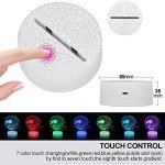 YYDSYCY 3D Optical Illusion Smart 7 Colors Night Light Table Lamp Gifts for Buffalo Men, Women, Kids, Boys, Teens,Acrylic