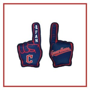 Pets First MLB Cleveland Guardians #1 Fan Toy. Best Sports Dog Toy with Double Stitched Trim and Tough Nylon Material Filled with Chewable Polyfil and Inner Squeaker