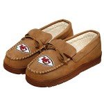 FOCO Kansas City Chiefs NFL Mens Team Logo Moccasin Slippers - L