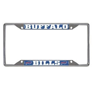 FANMATS 15527 Buffalo Bills Chrome Metal License Plate Frame, Team Colors, 6.25in x 12.25in