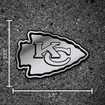 Rico Industries NFL Kansas City Chiefs Chrome Finished Auto Emblem 3D Sticker