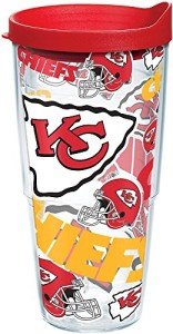 Tervis Made in USA Double Walled NFL Kansas City Chiefs Insulated Tumbler Cup Keeps Drinks Cold & Hot, 24oz, All Over