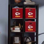 Franklin Sports NFL Kansas City Chiefs Collapsible Storage Bin - NFL Folding Cube Storage Container - Fits Bin Organizers - Fabric NFL Team Storage Cubes