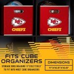 Franklin Sports NFL Kansas City Chiefs Collapsible Storage Bin - NFL Folding Cube Storage Container - Fits Bin Organizers - Fabric NFL Team Storage Cubes