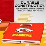 Franklin Sports NFL Kansas City Chiefs Collapsible Storage Bin - NFL Folding Cube Storage Container - Fits Bin Organizers - Fabric NFL Team Storage Cubes