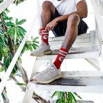 For Bare Feet NFL 4 Stripe Deuce Crew Sock, Kansas City Chiefs, Medium