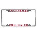 FANMATS 21376 Kansas City Chiefs Chrome Metal License Plate Frame, Team Colors, 6.25in x 12.25in