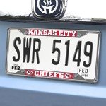 FANMATS 21376 Kansas City Chiefs Chrome Metal License Plate Frame, Team Colors, 6.25in x 12.25in