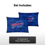 FOCO Buffalo Bills NFL Team Color Big Logo Standard 2 Pack Pillowcases