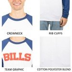 Ultra Game Men's Standard NFL Official Super Soft Raglan Baseball Long Sleeve T-Shirt, White Updated