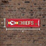 Rico Industries NFL Kansas City Chiefs Home Décor Metal Street Sign (4" x 15") - Great for Home, Office, Bedroom, & Man Cave - Made,Silver