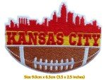 2 Pcs Kansas City American Football Fan Patches, Iron On and Sew On