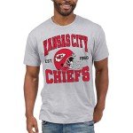 Junk Food Clothing x NFL - Kansas City Chiefs - Team Helmet - Unisex Adult Short Sleeve Fan T-Shirt for Men and Women - Size Medium