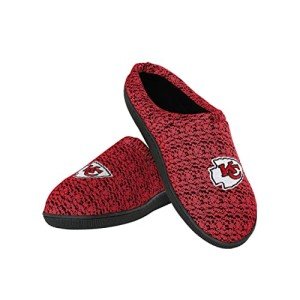 FOCO NFL Kansas City Chiefs Men's Poly Knit Cup Sole Slipper, Team Color, Large (11-12)