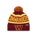 FOCO Washington Commanders NFL Logo Stripe Pom Beanie Hat, Team Color