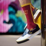 For Bare Feet NFL WASHINGTON COMMANDERS MVP Crew Sock Team Color Large