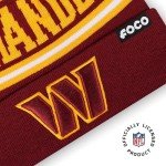 FOCO Washington Commanders NFL Logo Stripe Pom Beanie Hat, Team Color