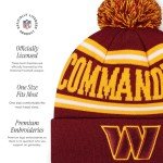 FOCO Washington Commanders NFL Logo Stripe Pom Beanie Hat, Team Color