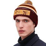 Washington Beanie Hat Football Knit Hats Winter Cuffed Stylish Beanie Cap Sport Fans Fashion Toque Cap