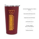 Rico Industries NFL Football Washington Commanders 18oz Soft Touch, Easy Grip Tumbler
