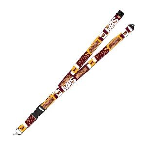 Rico Industries NFL Football Washington Commanders 19" x 1" Premium Unisex-Adult Safety Breakaway Lanyard - Flash