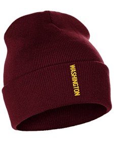 Daxton Vertical USA Cities Cuffed Beanie Winter Knit Hat Skully Cap, Washington Burgundy Gold