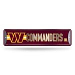 Rico Industries NFL Washington Commanders Metal Street Sign Metal Street Sign 4" x 15" Home Décor - Bedroom - Office - Man Cave