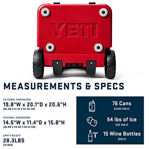 YETI Roadie 48 Wheeled Cooler - Rescue Red