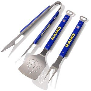 YouTheFan NFL Los Angeles Rams Spirit Series 3-Piece BBQ Set , Stainless Steel, 22" x 9"